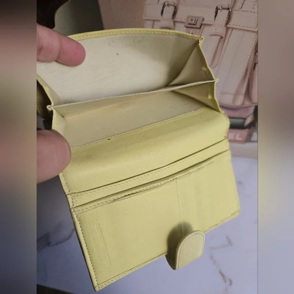 Alexander McQueen Yellow Saffiano Leather Trifold Wallet - Picture 9 of 16